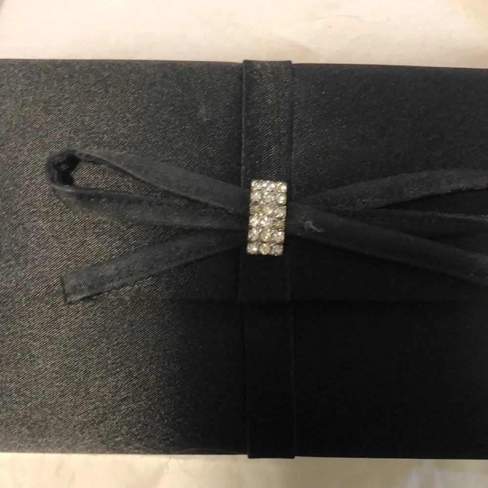 Formal, small, black satin purse